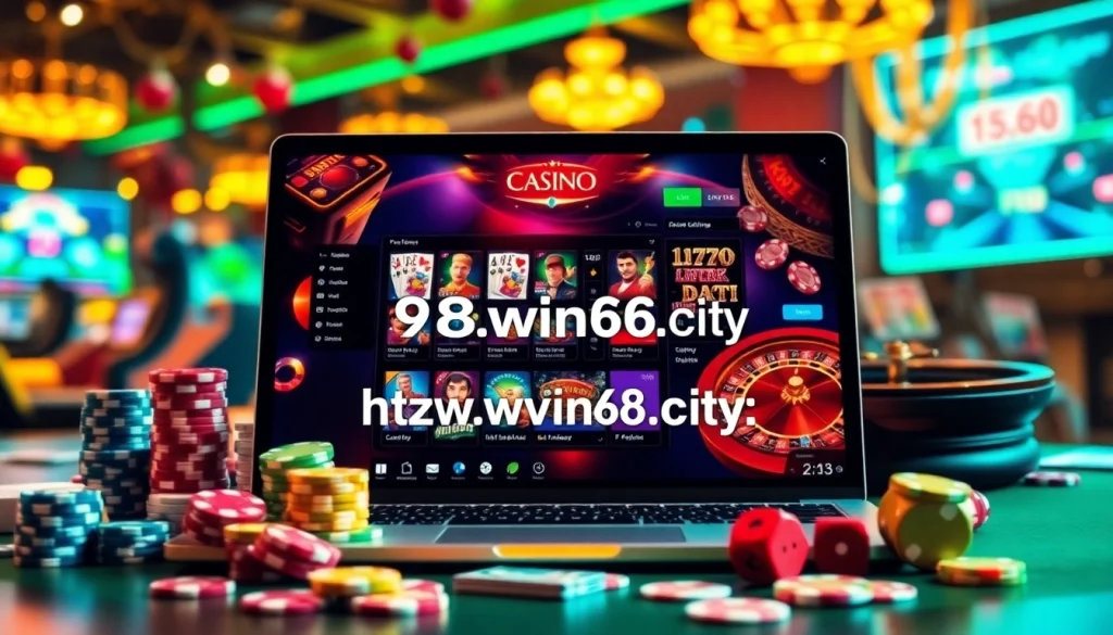 Experience the thrill of online gambling at https://98win68.city/ with engaging poker games and vibrant casino graphics.